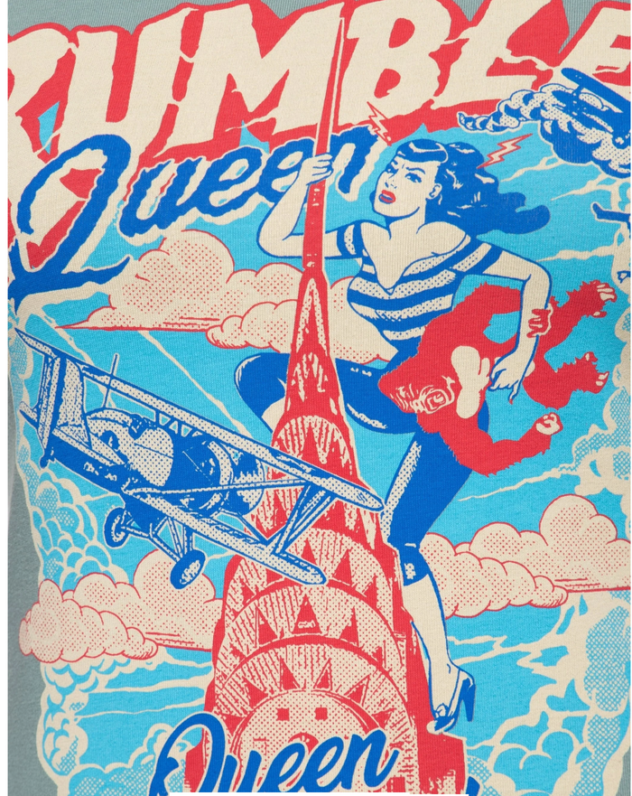T-Shirt Rumble Queen, Smoke Green