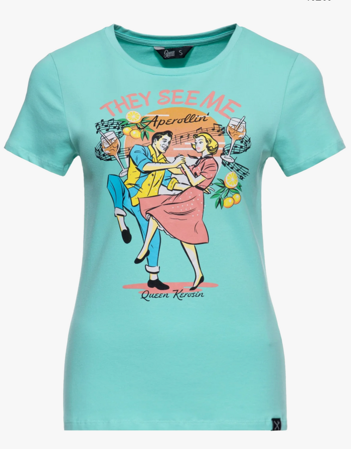 T-Shirt They see me Apperollin, Mint, Plus Size