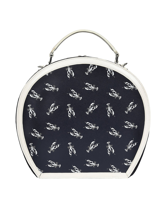 Tasche Alexandria Lobster in einem Hutschachtel-Stil , Navy