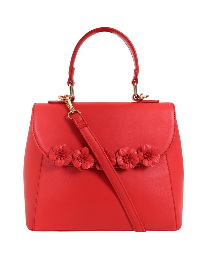 Tasche Zoe Floral mit 3D Blumen, Rot