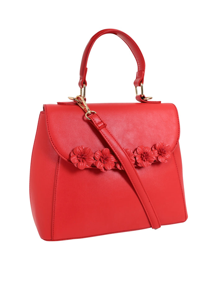 Tasche Zoe Floral mit 3D Blumen, Rot