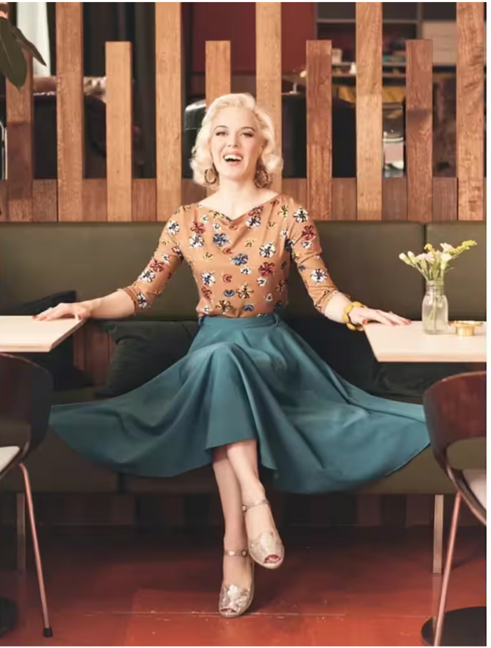 Tellerrock, Circle Skirt, Petrol Plus Size