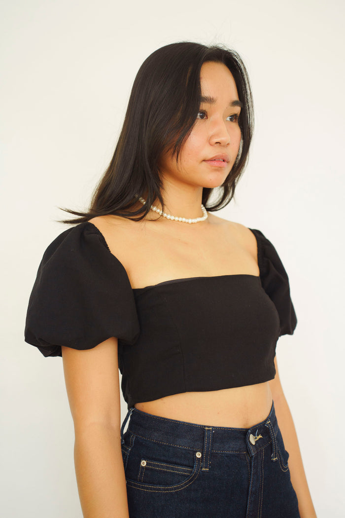 Terno Puff Sleeve Top Black