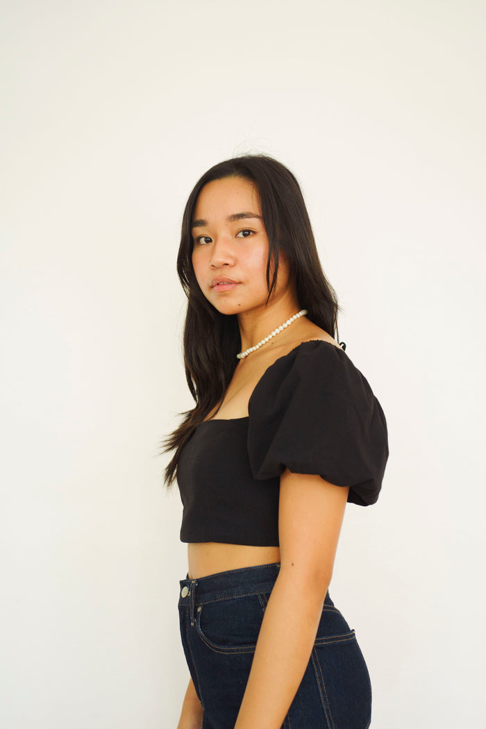 Terno Puff Sleeve Top Black
