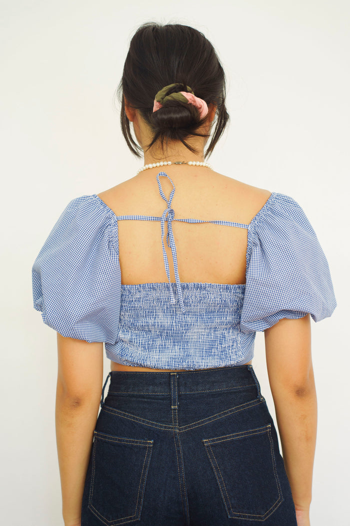 Terno Puff Sleeve Top Gingham