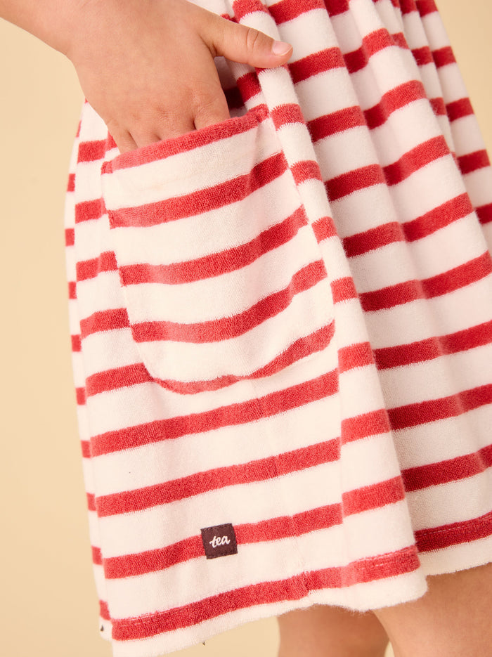 Terrycloth Tie Shoulder Twirl Dress