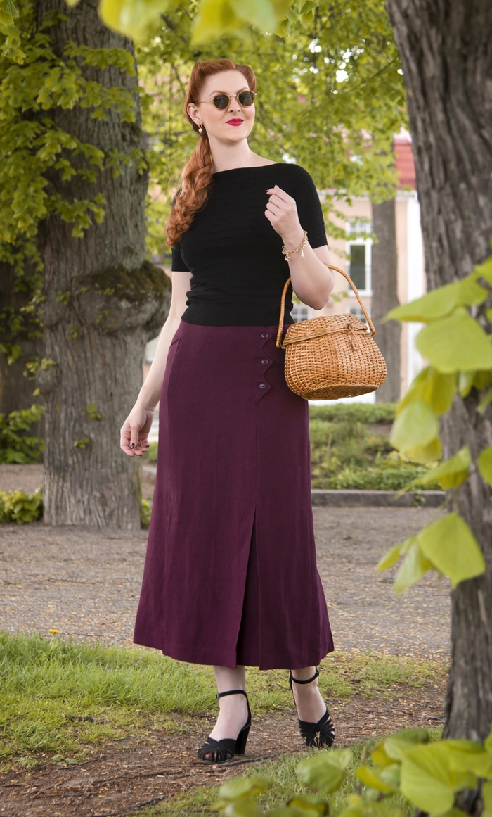 The Art Deco Dream Skirt, Plum