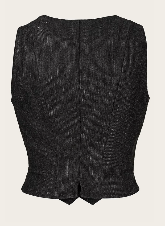 The Suit Up Waistcoat Black & Charcoal Tweed