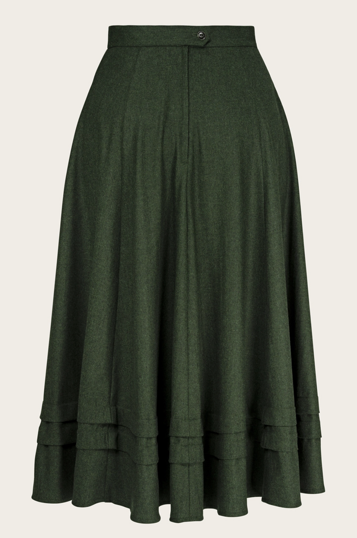 The Tireless Trailblazer Skirt, Wollmix, Pine green wool blend, Plus Size