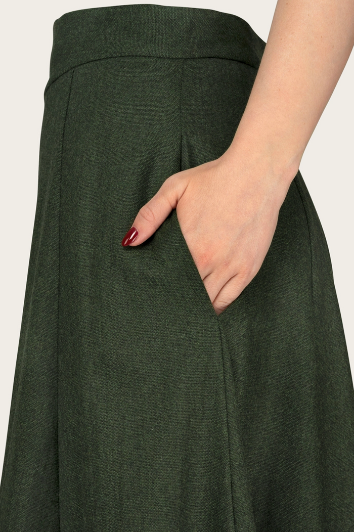 The Tireless Trailblazer Skirt, Wollmix, Pine green wool blend, Plus Size