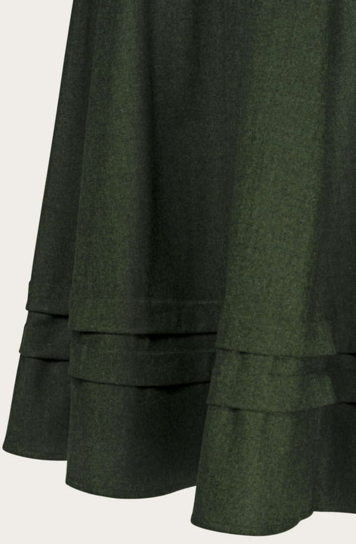 The Tireless Trailblazer Skirt, Wollmix, Pine green wool blend