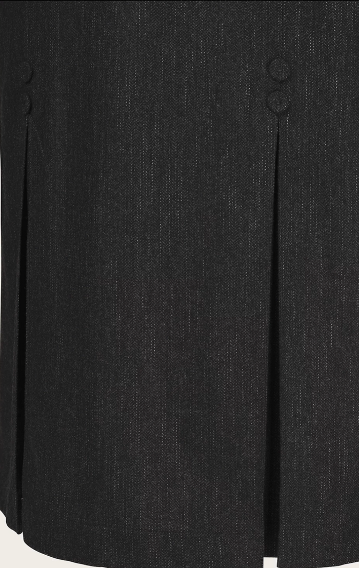 The Tripple Step Skirt, Wollmix, Black & Charcoal