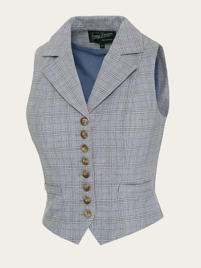 The Watchmaker’s Waistcoat, Plaid dusty blue, Plus Size