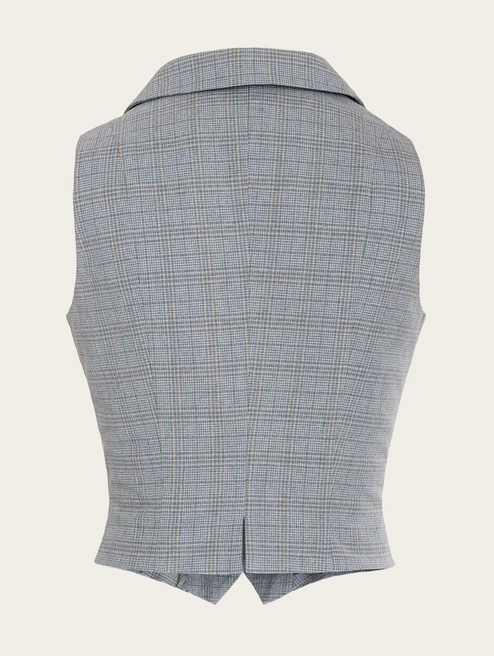 The Watchmaker’s Waistcoat, Plaid dusty blue, Plus Size