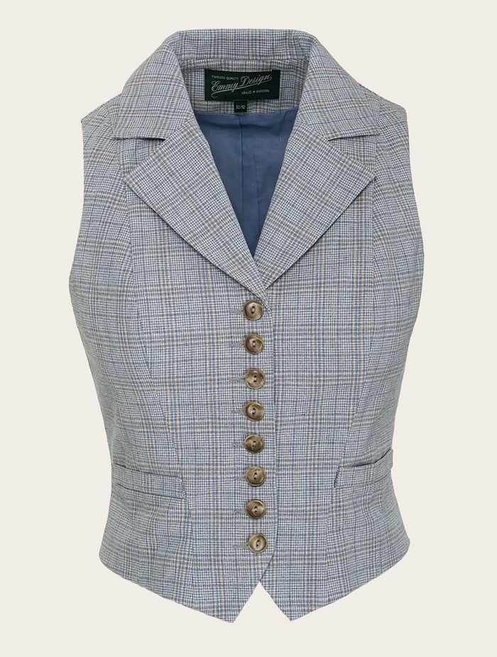 The Watchmaker’s Waistcoat, Plaid dusty blue