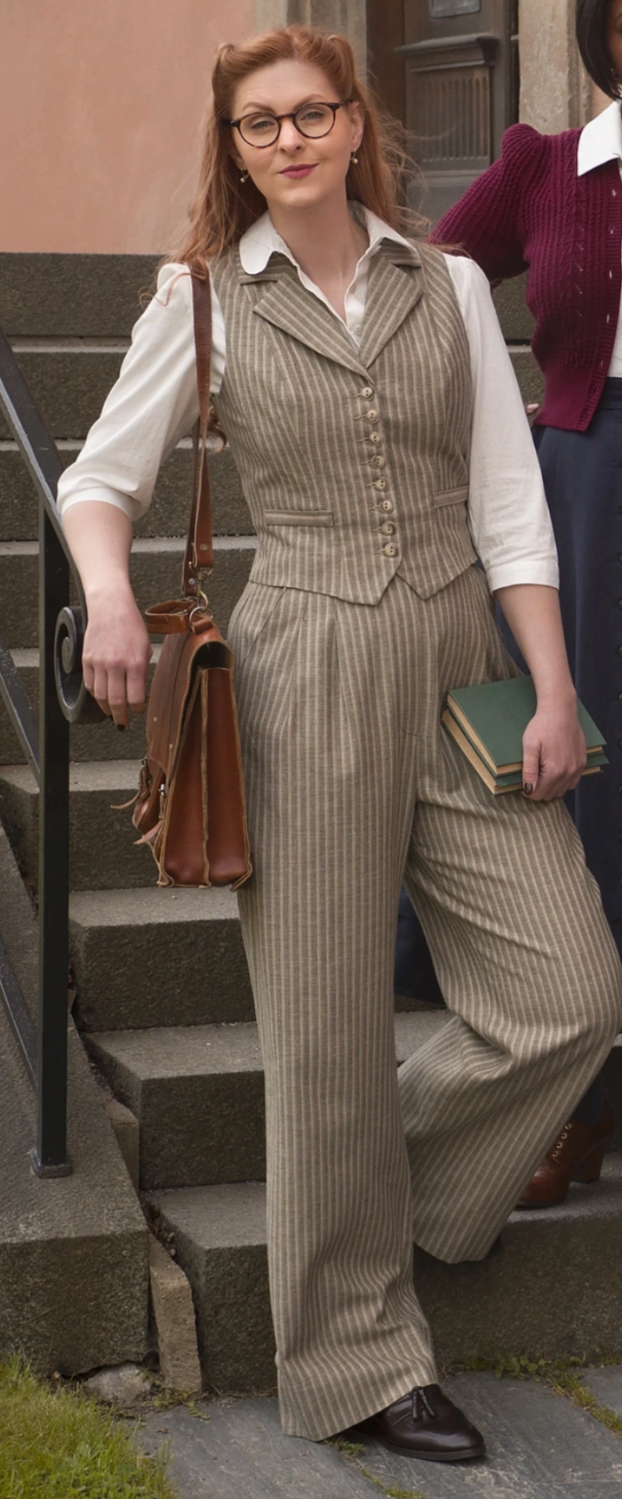 The Watchmaker’s Waistcoat,Green herringbone stripe