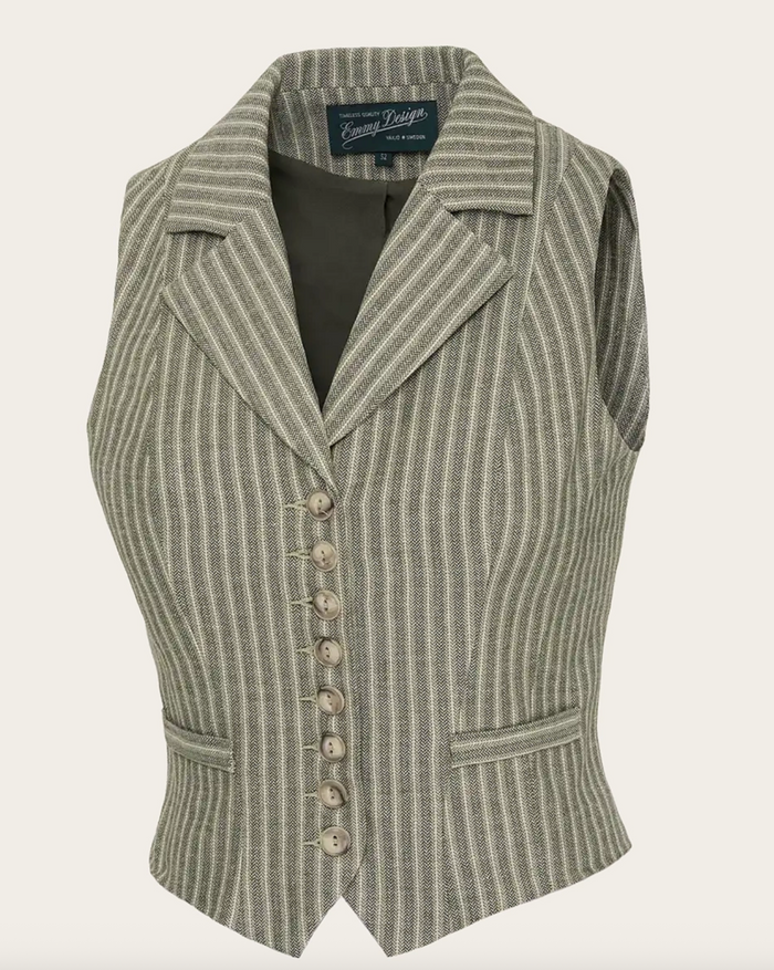 The Watchmaker’s Waistcoat,Green herringbone stripe