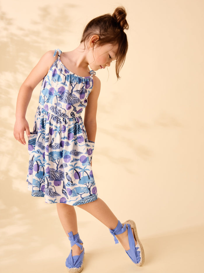 Tie Shoulder Twirl Dress