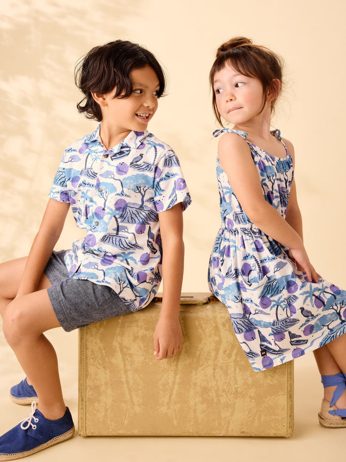 Tie Shoulder Twirl Dress