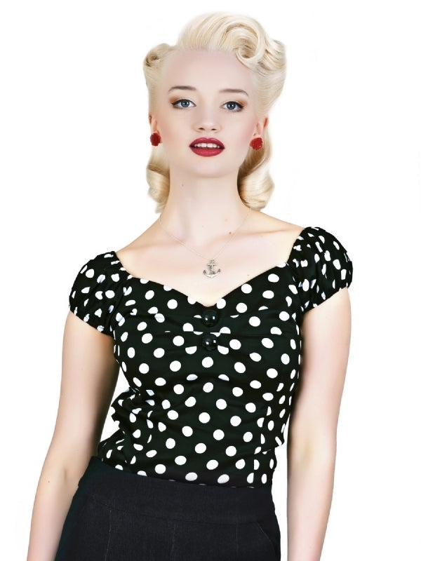 Top Dolores Polka, Schwarz, Plus Size
