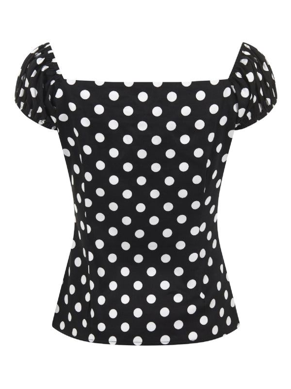 Top Dolores Polka, Schwarz, Plus Size