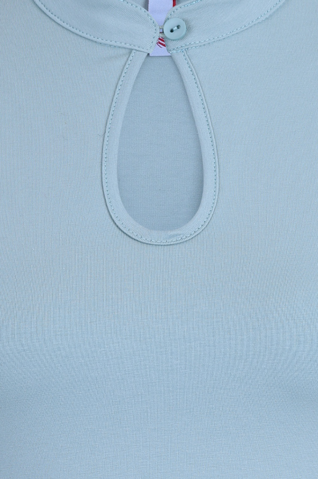 Top Mandarin Collar, Hellblau