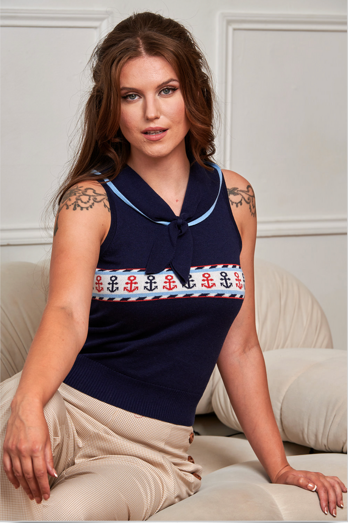 Top Sailor Sophie mit Ankermotiv, Navy