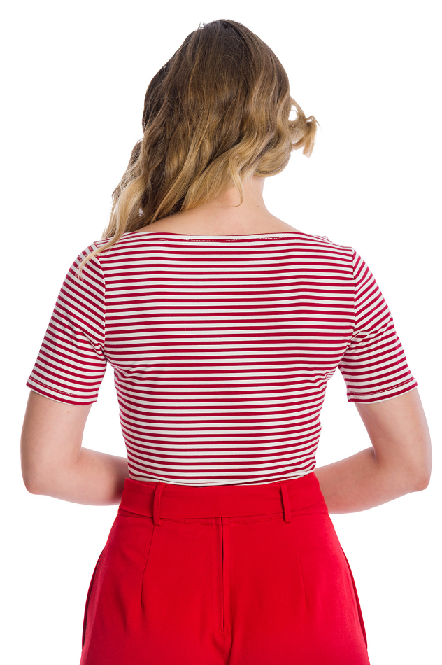 Top Szizzle Stripe, Rot-Weiß