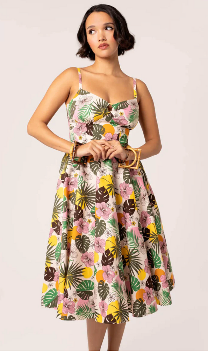 Träger-Swingkleid Benita Tikki 50's, Mullti