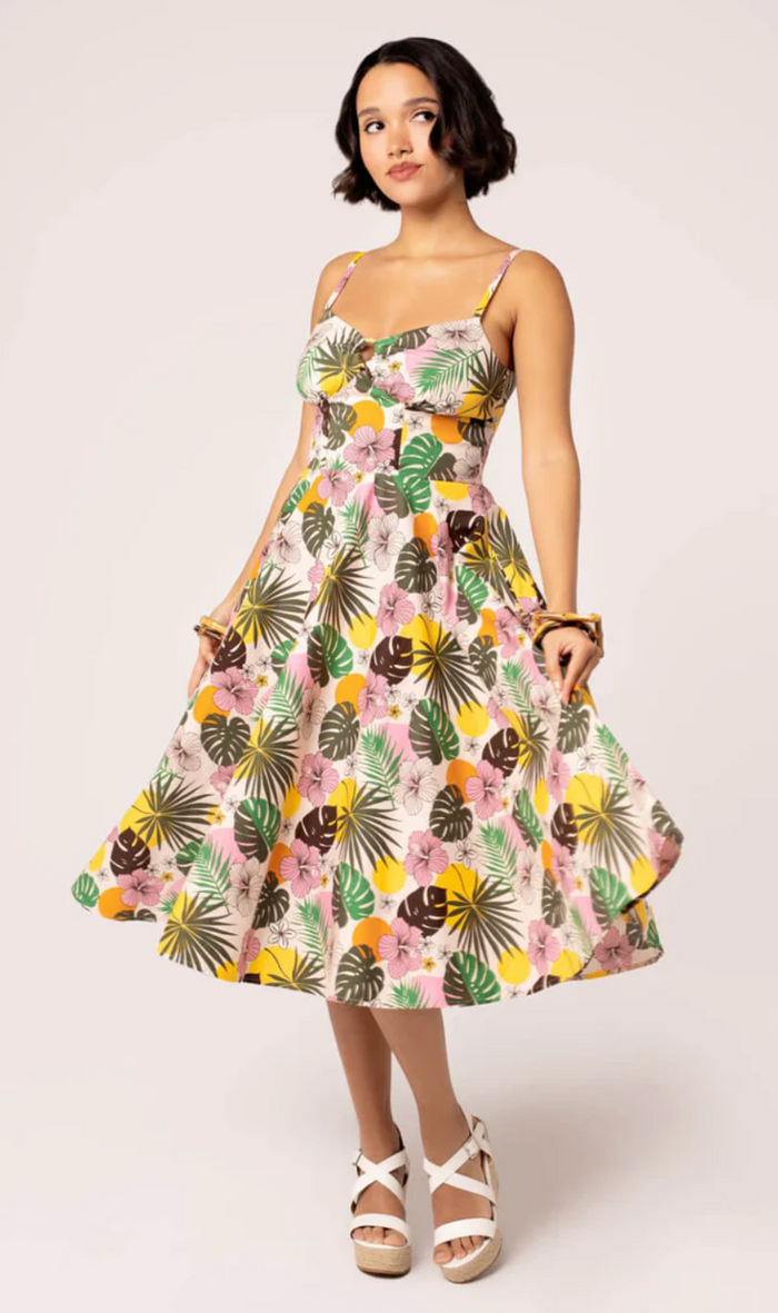 Träger-Swingkleid Benita Tikki 50's, Mullti