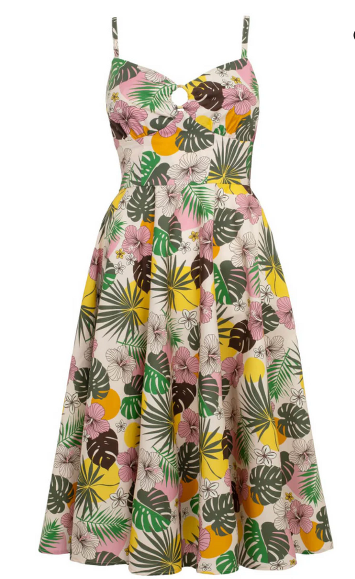 Träger-Swingkleid Benita Tikki 50's, Mullti