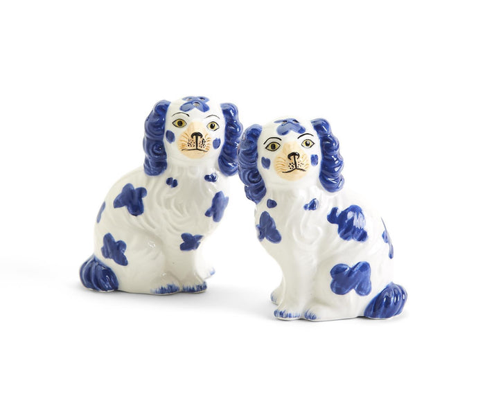 Two’s Company Staffordshire Dog Salt and Pepper Shaker Set-Hand-Painted Ceramic