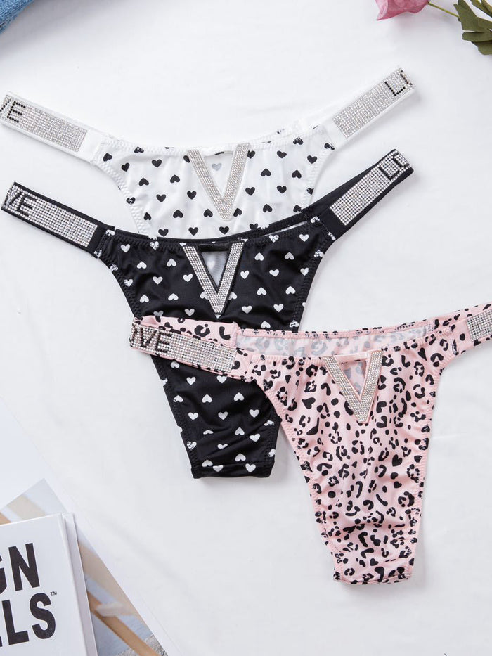 V Back Dazling Diamond Panties