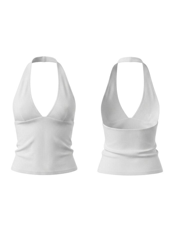 V Collar Backless Tank