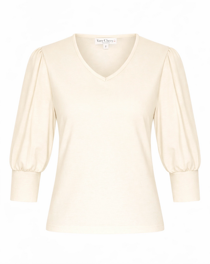 V-Neck Top Michelle, Ivory