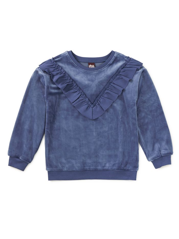 Velour Ruffle Tunic Top