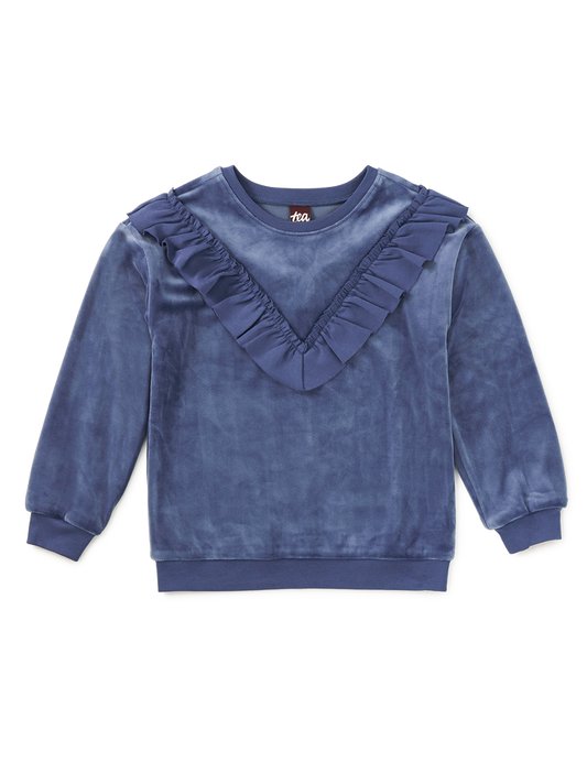 Velour Ruffle Tunic Top