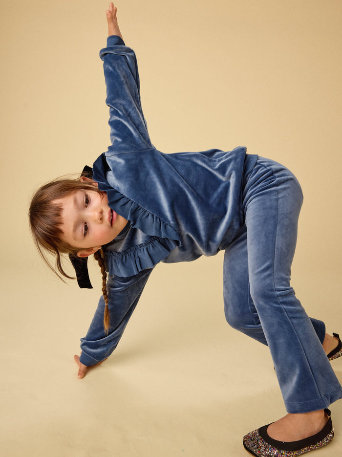 Velour Ruffle Tunic Top