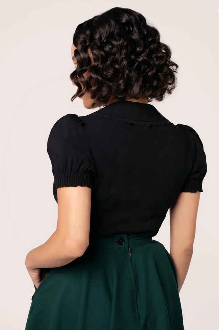 Vinatge Bluse Chester, mit herbstlichem Motiv