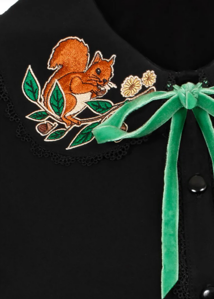 Vinatge Bluse Chester, mit herbstlichem Motiv