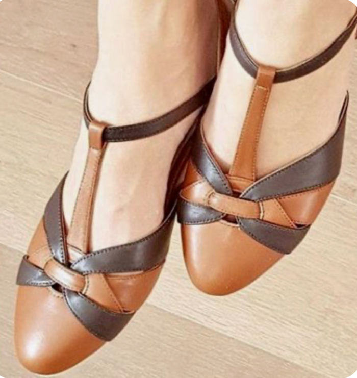 Vinatge Sandalen Peta Two Tone, Braun