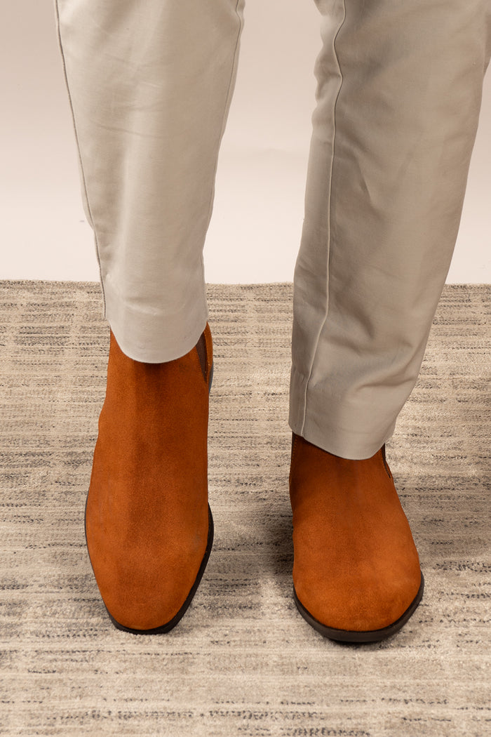 Vinnie Rust Suede Chelsea Boots | Oswin Hyde