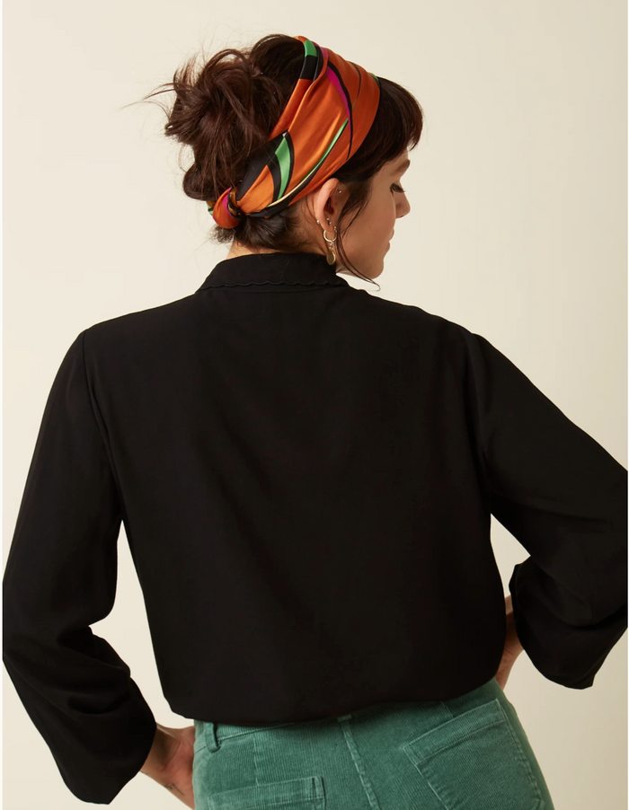 Vintage Bluse Alicia Etha,Schwarz