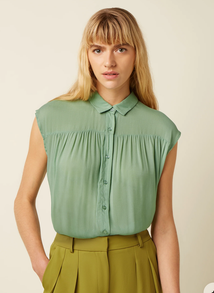 Vintage Bluse Amy Capo 40's, Minty Meadow