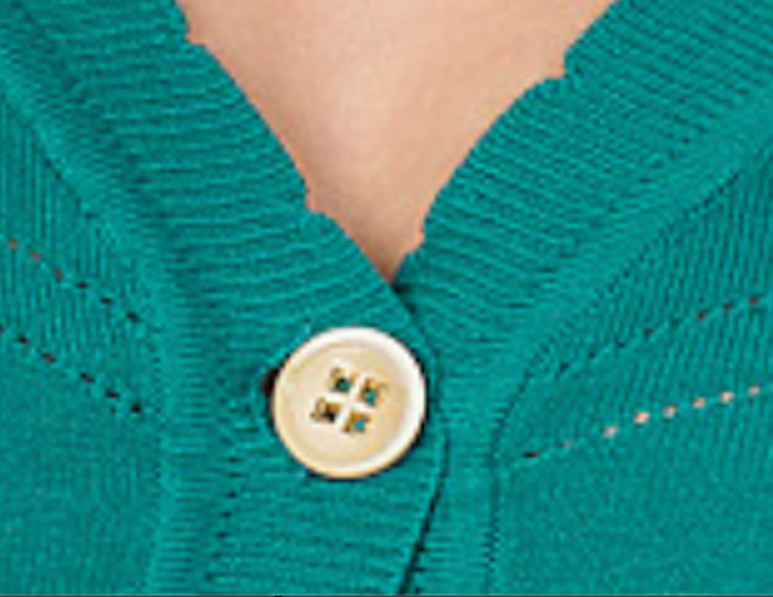 Vintage Cardigan June mit Musterakzente, Smaragdgrün, Plus Size