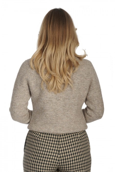 Vintage Cardigan Posey Tie mit Schalkragen, Biscuit