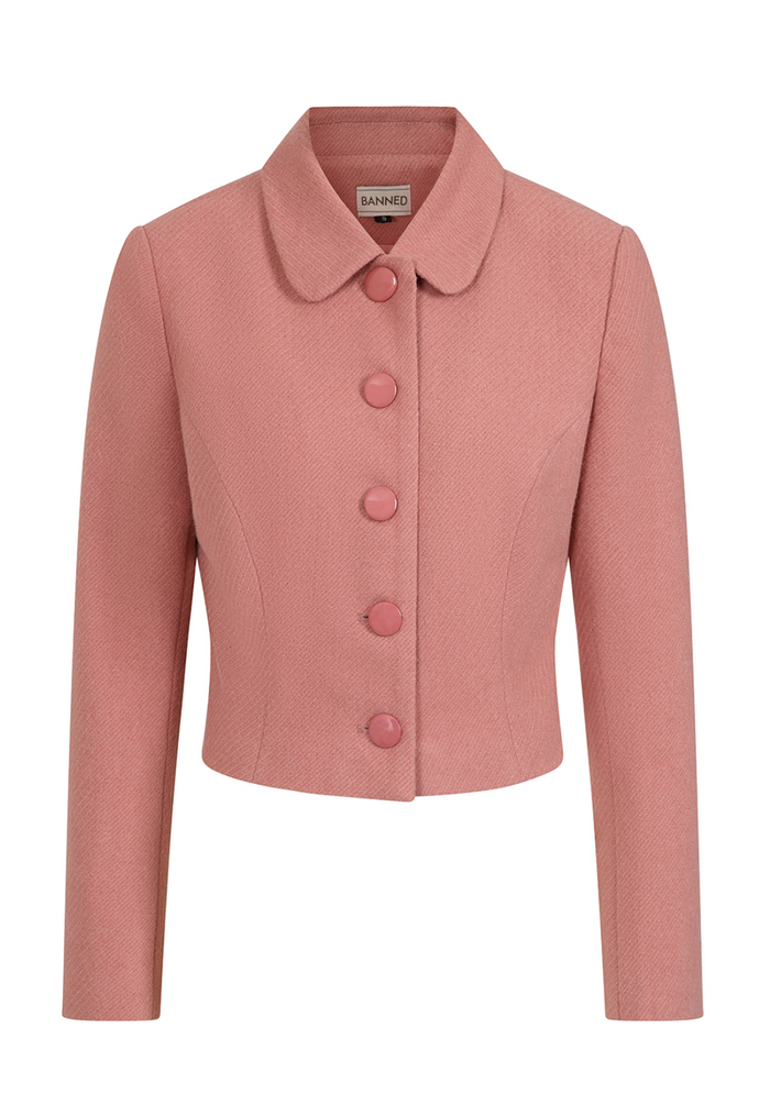 Vintage Jacke Midge Bon Ton, Altrosa, Plus Size