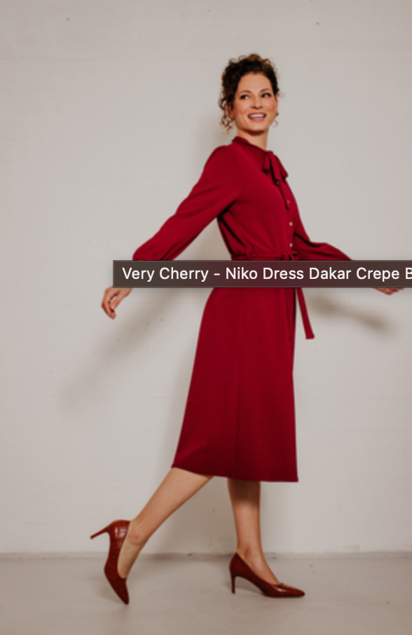 Vintage-Kleid Niko Dakar mit Schleifendetail, Burgundy