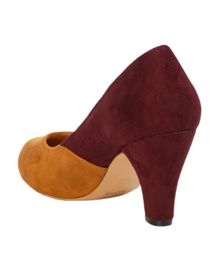 Vintage Pumps The Modernist Two Tone, Senf-Burgundy