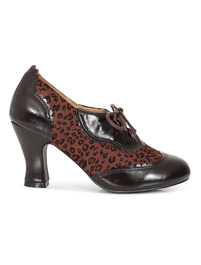 Vintage Schnürpumps Bertie´s Leopard, Braun